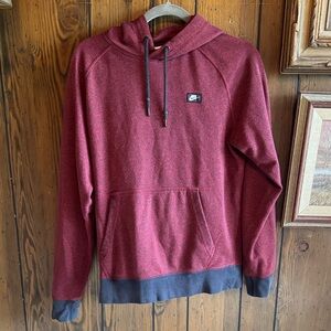 Nike Maroon and Black Pullover Hoodie